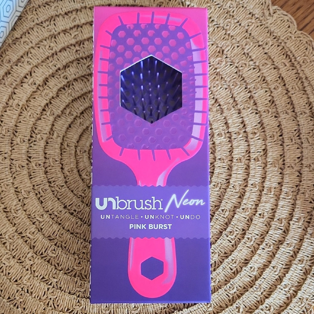 FHI Heat Unbrush Neon Pink Burst Hairbrush NIB